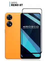 Прозрачный стекло для Oppo Reno 8T 4G защитное ROSCO прозрачное с олеофобным покрытием, черной рамкой