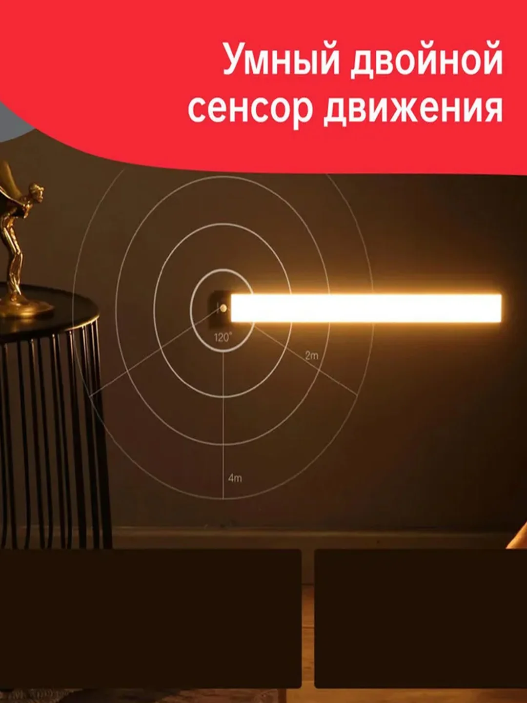 Световая панель с датчиком движения Yeelight Motion Sensor Closet Light A40, серебряный