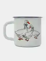 Белый кружка эмалированная металлическая с ручкой, 1 литр