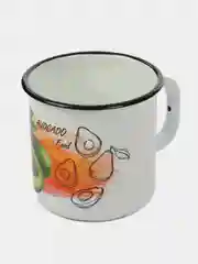 Оранжевый кружка эмалированная металлическая с ручкой, 1 литр