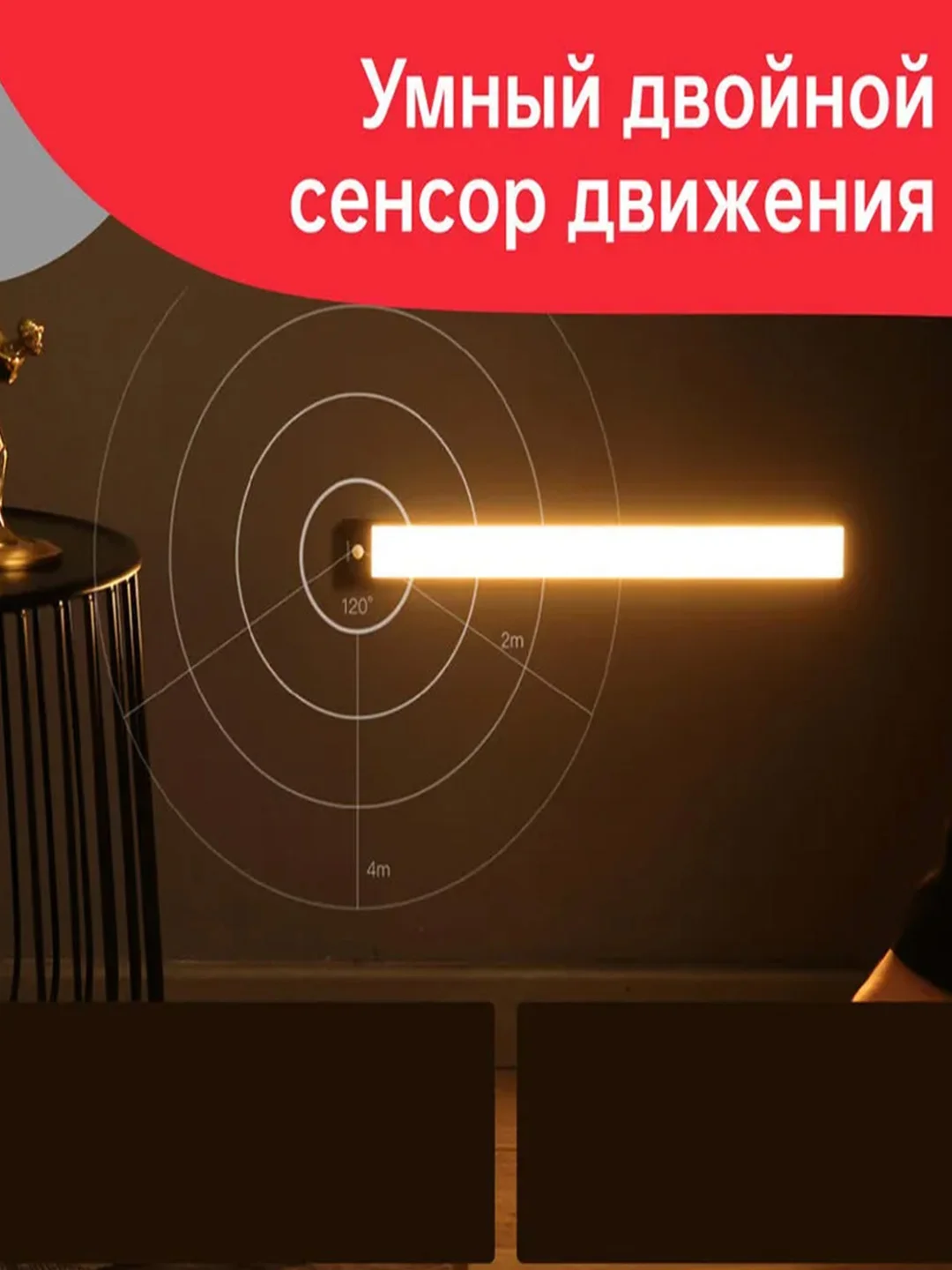 Световая панель с датчиком движения Yeelight Motion Sensor Closet Light A40, черная