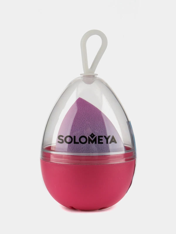 Большой двусторонний косметический спонж Solomeya для макияжа Капля Фиолетовый Градиент