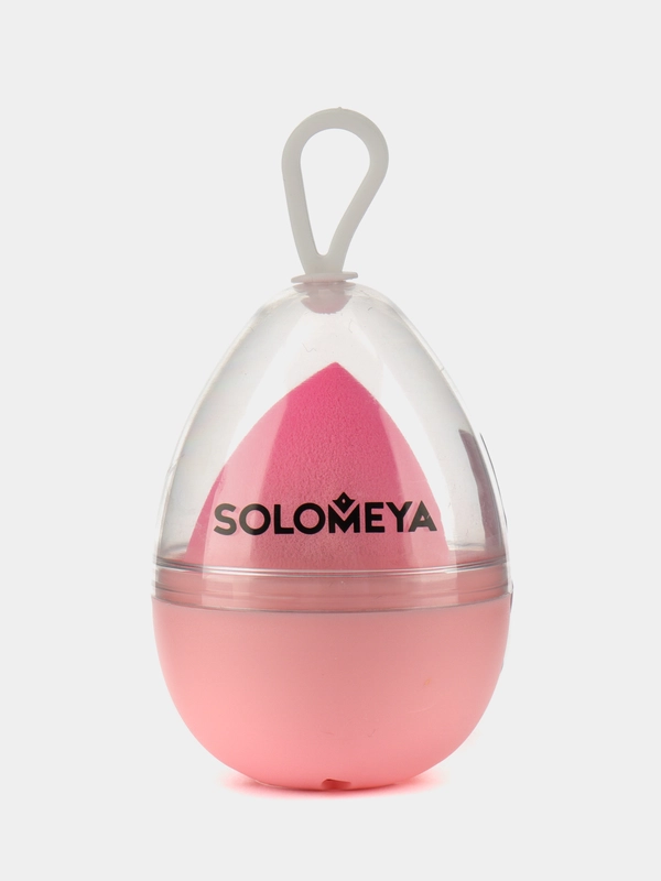 Большой косметический спонж Solomeya для макияжа со срезом Розовый Градиент