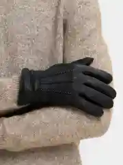 Перчатки мужские, из натуральной кожи, подкладка из шерсти