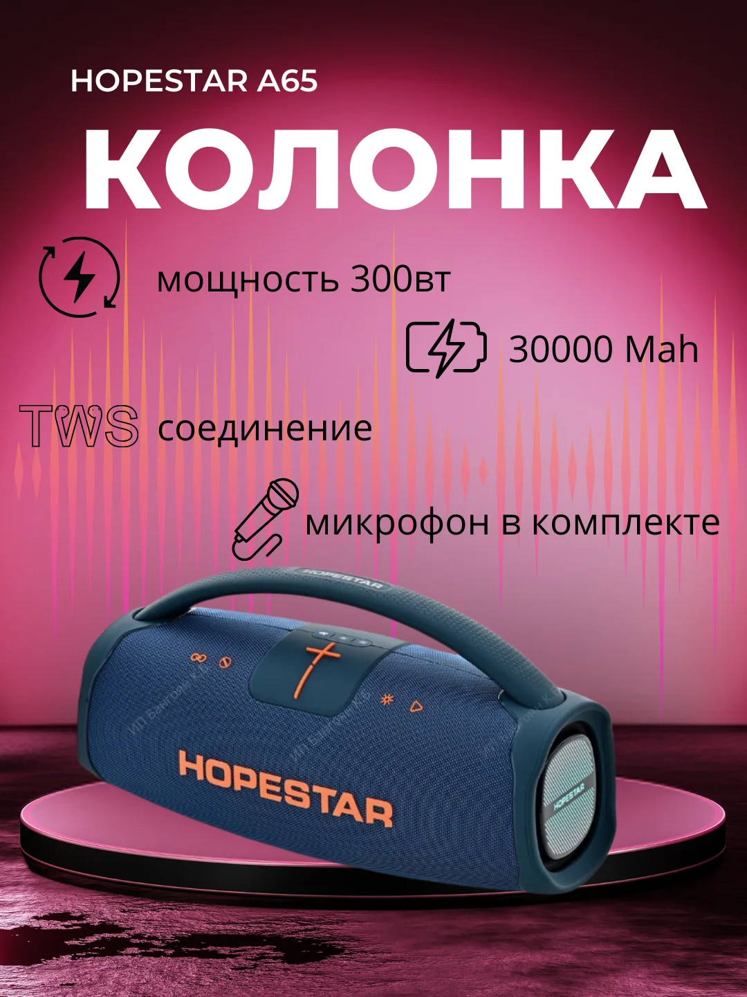 Портативная беспроводная колонка HOPESTAR А65
