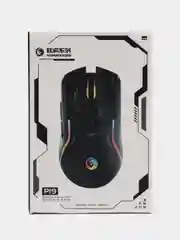Черный проводная игровая мышь P19 программируемая