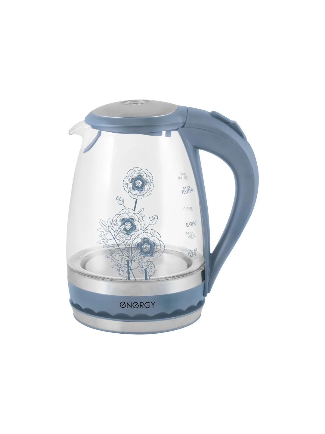 Чайник электрический Energy E-279 1.5 л, стекло, синий