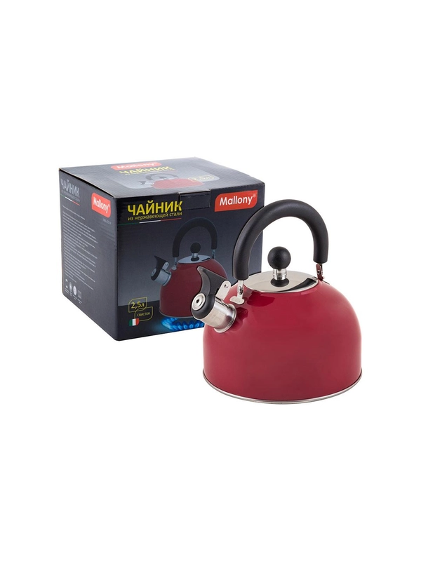 Чайник для плиты Mallony MAL-039-R 2.5 л, красный