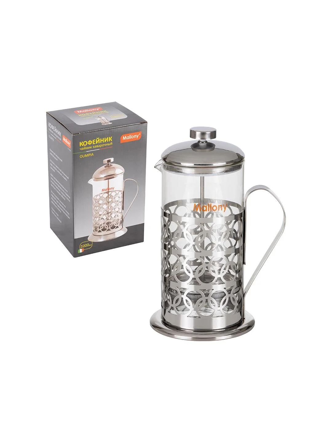 Френч-пресс Mallony T046-1000ML Olimpia,1000 мл