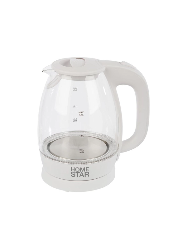 Чайник электрический HomeStar HS-1012 1.7 л, стекло, белый
