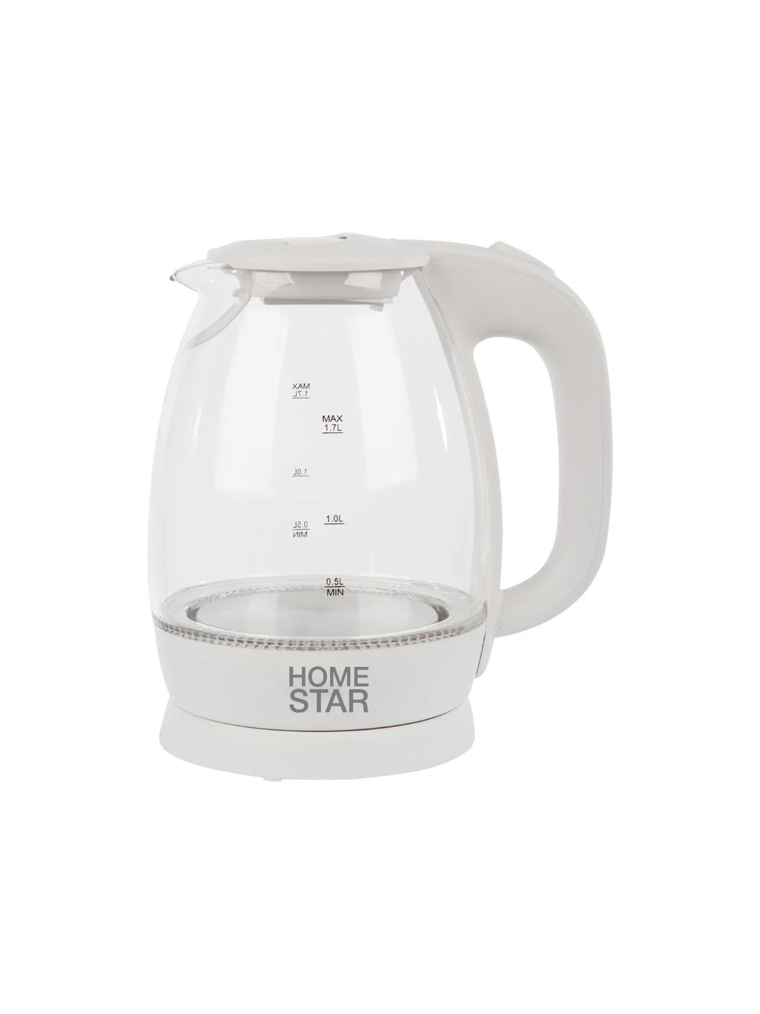 Чайник электрический HomeStar HS-1012 1.7 л, стекло, белый
