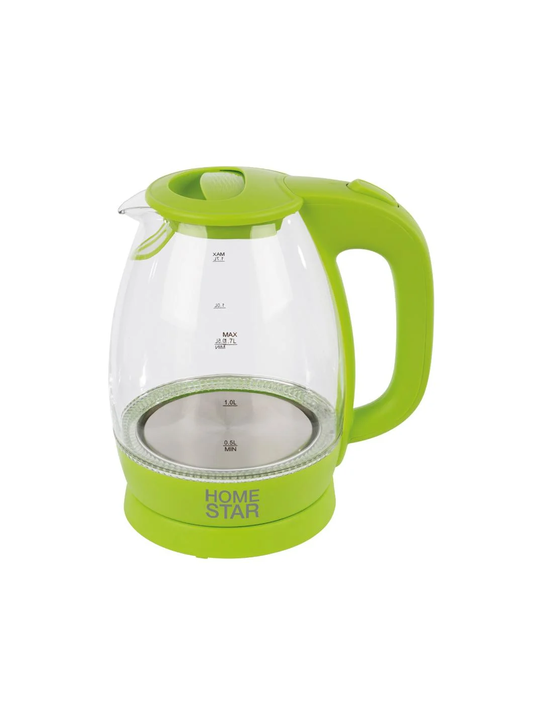 Чайник электрический HomeStar HS-1012 1.7 л, стекло, зеленый
