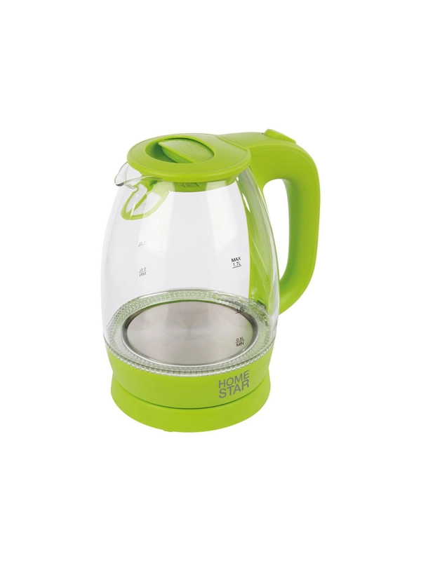 Чайник электрический HomeStar HS-1012 1.7 л, стекло, зеленый