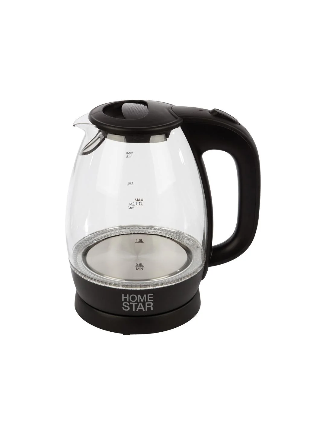 Чайник электрический HomeStar HS-1012 1.7 л, стекло, черный