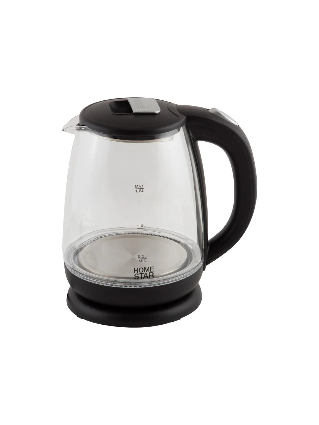 Чайник электрический HomeStar HS-1018 1.8 л, стекло, черный
