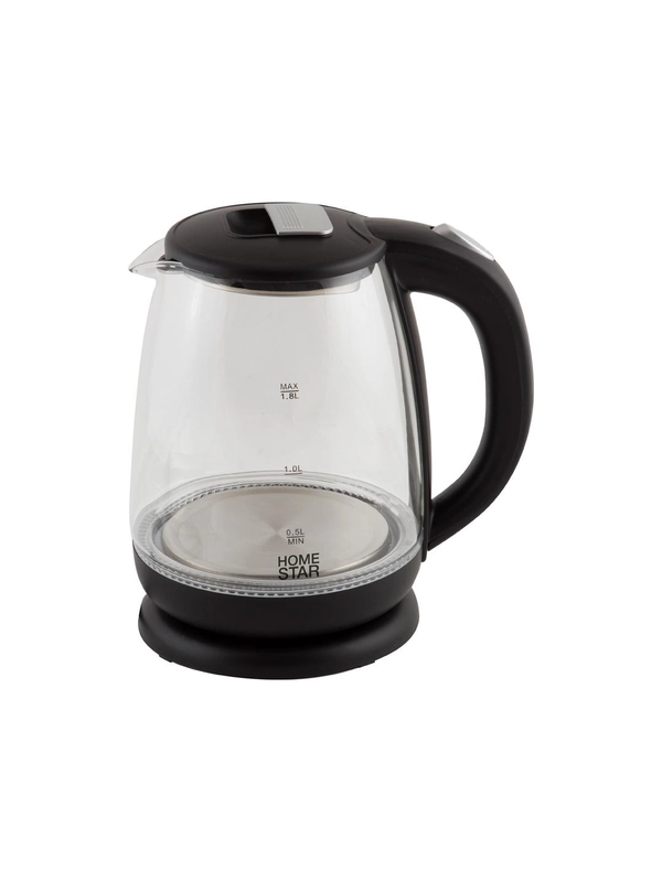 Чайник электрический HomeStar HS-1018 1.8 л, стекло, черный
