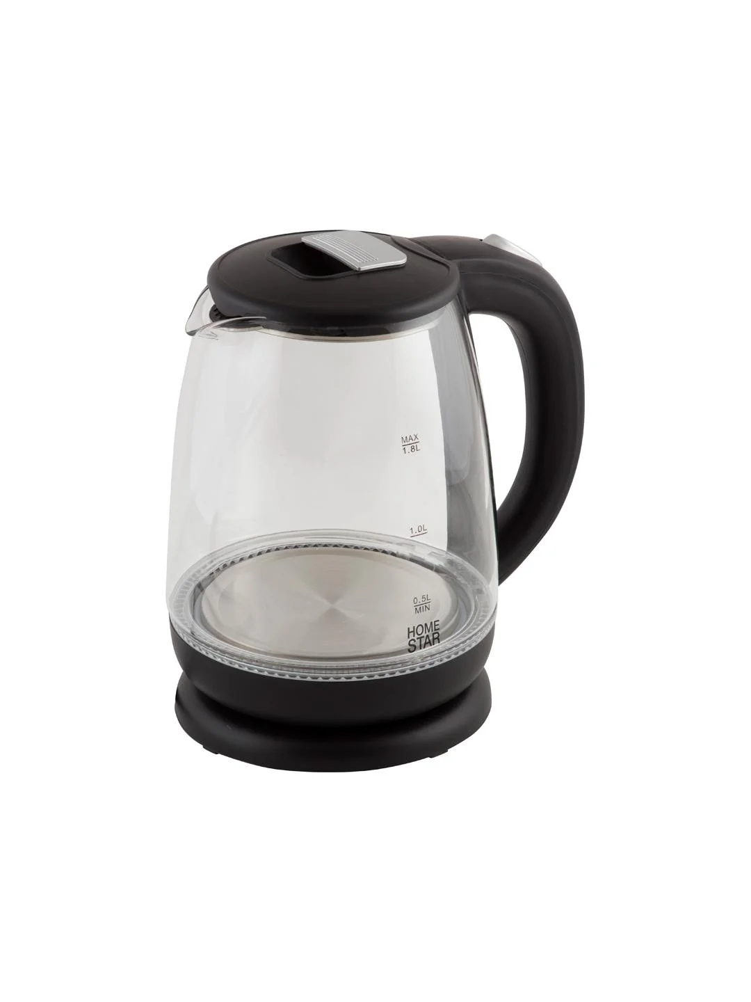 Чайник электрический HomeStar HS-1018 1.8 л, стекло, черный