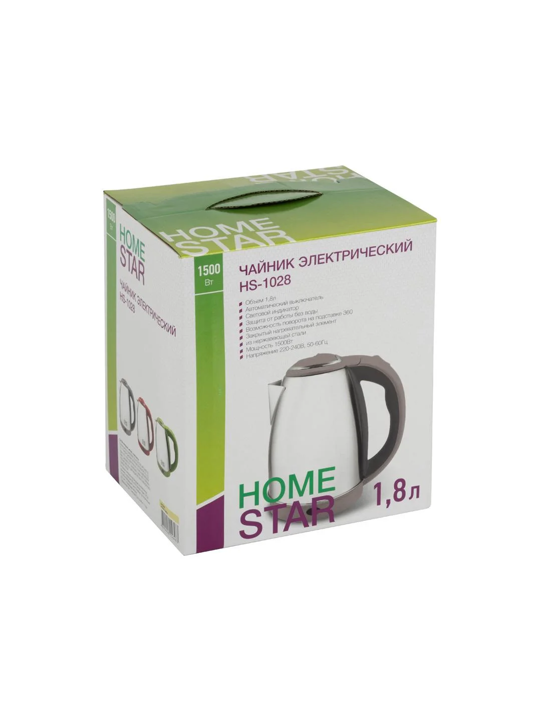 Чайник электрический HomeStar HS-1028 1.8 л, бежевый