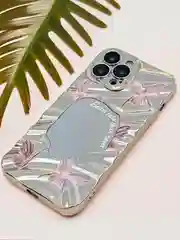 Серебряный чехол для iPhone 11, 12, 13, 14, 15, 6s, 7, 8, SE, XR, XS, Pro, Max, Plus, mini,с зеркалом