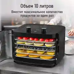 Черный сушилка для овощей и фруктов CHEF PRO CF-FD802A c электронным контролем температуры