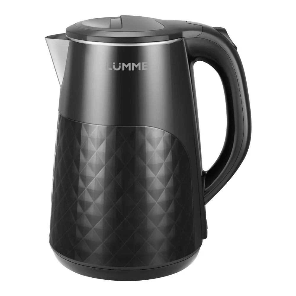 Черный чайник электрический LUMME LU-KT4112A металлический, 2 л, эффект термоса, черный