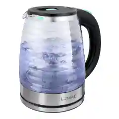 Бирюзовый чайник электрический LUMME LU-4101 стеклянный 2л, светлая яшма