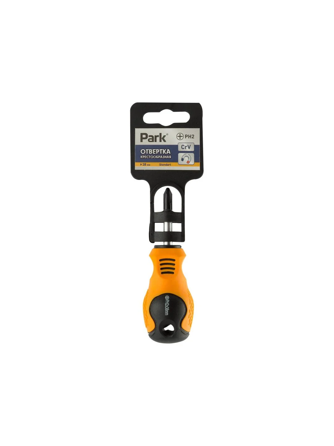 Отвертка Park Standart PH2х3,8 см, двухкомпонентная рукоятка, крестовая