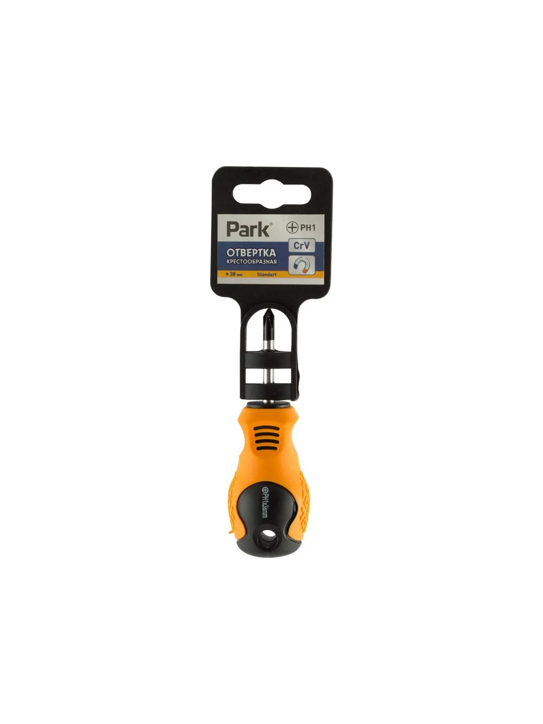 Отвертка Park Standart PH1х3,8 см, двухкомпонентная рукоятка, крестовая