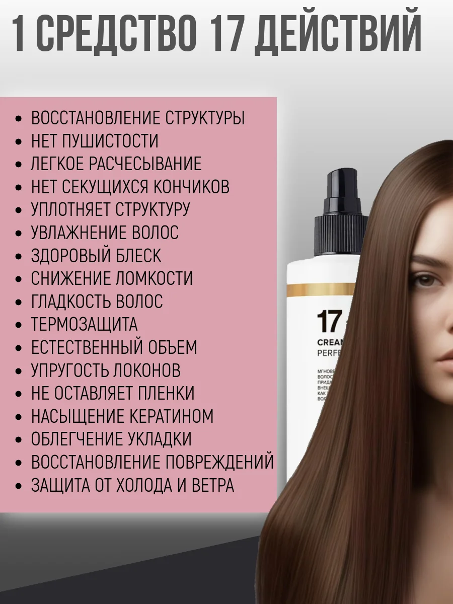 Спрей для волос, 17 в 1, термозащита