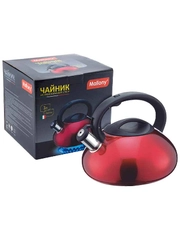 Чайник для плиты Mallony MAL-103-R 3 л, красный, цельнометаллический