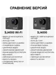 Экшн камера SJCam SJ4000 WiFi, с креплением, водонепроницаемая, 4K, Ultra HD