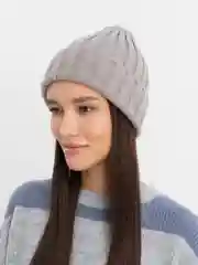 Серый шапка шерстяная осенне - зимняя