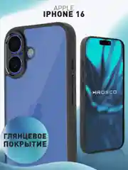 Прозрачный чехол для Apple iPhone 16 пластиковый с силиконом Rosco противоударный с защитой камер