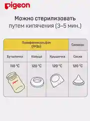 Бутылочка для кормления PIGEON, из премиального пластика, 160мл, PPSU