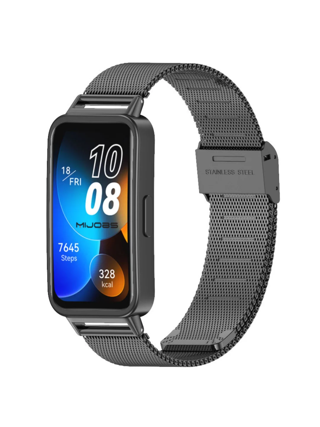 Черный металлический ремешок для Huawei band 7 / Honor band 7, миланская петля