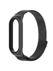 Черный металлический ремешок для Xiaomi Mi Band 7 миланская петля сяоми ми банд фитнес браслет