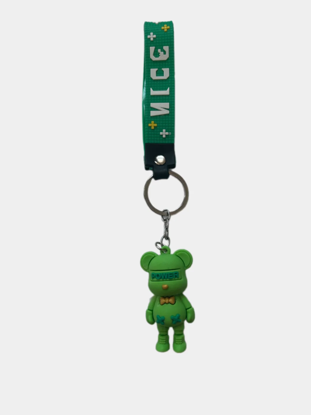 Зеленый брелок для ключей Мишка bearbrick, с карабином