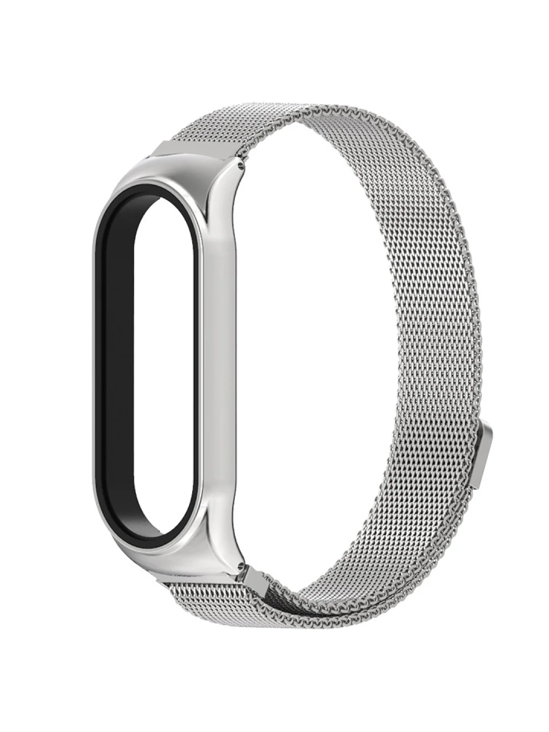 Серебряный металлический ремешок для Xiaomi Mi Band 7 миланская петля сяоми ми банд фитнес браслет