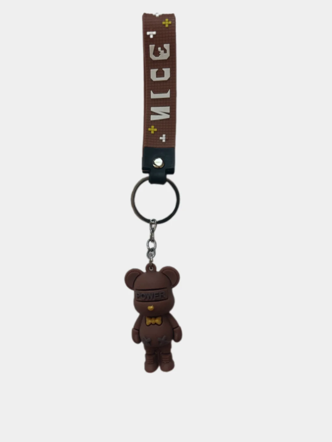 Коричневый брелок для ключей Мишка bearbrick, с карабином