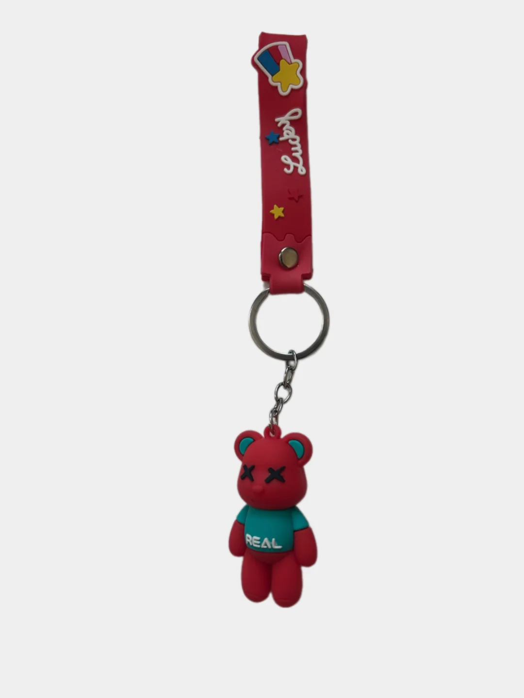 Красный брелок для ключей Мишка bearbrick, с карабином