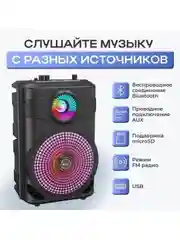 Черный портативная колонка блютуз с микрофоном, беспроводная колонка Bluetooth караоке BS46 Hoco