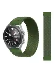 Хаки плетеный нейлоновый ремешок / монобраслет для Xiaomi Amazfit Bip / Huawei / Samsung 20 мм
