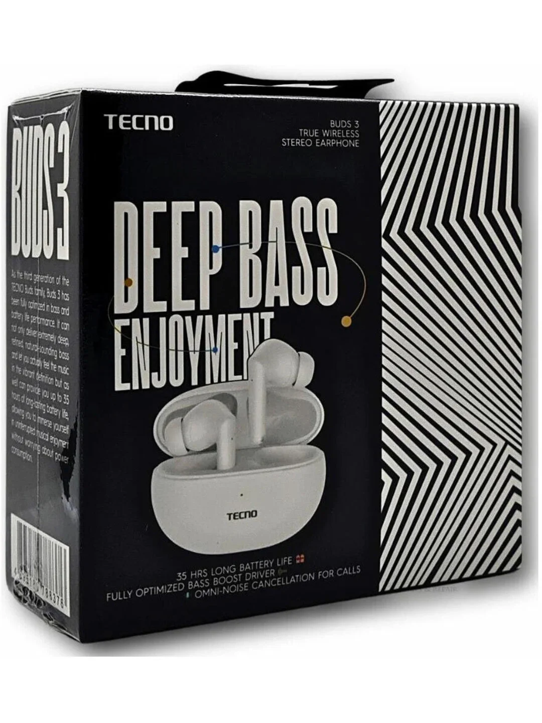 Белый беспроводные Bluetooth наушники Tecno Buds 3 BD03, белый