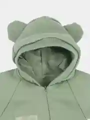 Хаки комбинезон детский утепленный с начесом, с ушками