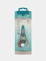 Кусачки для кожи Zinger MC-350 HG SH ручной заточки, с пластиковым футляром, золотистые
