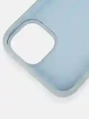 Небесно-голубой чехол для Apple iPhone 15 силиконовый ROSCO матовый с микрофиброй, бортиком защитой камер