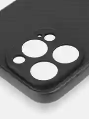 Черный ребристый чехол для iPhone 15 Pro Max силиконовый ROSCO матовый тонкий с текстурой карбон