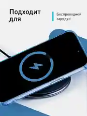 Прозрачный чехол для iPhone 15 Pro противоударный силиконовый ROSCO с карманом для карт защитой углов