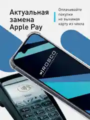 Прозрачный чехол для iPhone 15 Pro противоударный силиконовый ROSCO с карманом для карт защитой углов