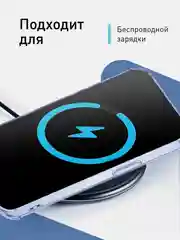 Фиолетовый чехол для iPhone 15 противоударный силиконовый ROSCO с карманом для карт усиленными углами